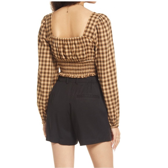B.P. Nordstrom Plaid Crop Long Sleeve Top | NWT | Size 1X - Picture 4 of 10